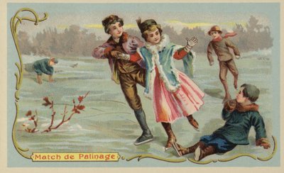Łyżwiarstwo (chromolitho) autorstwa French School