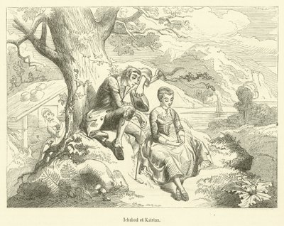 Ichabod et Katrina (grafika) autorstwa French School