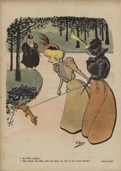 Ilustracja dla Le Rire (kolorowa litografia) autorstwa French School