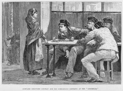 Ilustracja do Powieść realistyczna „Assommoir” Emile Zola (grafika) autorstwa French School