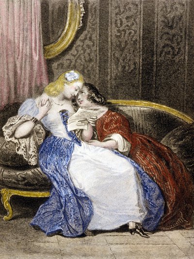 Ilustracja z Julii lub Nowej Helozy, ok.1852 autorstwa French School