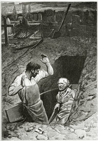 Ilustracja z Les Misérables, XIX w. (rycina bw) autorstwa French School