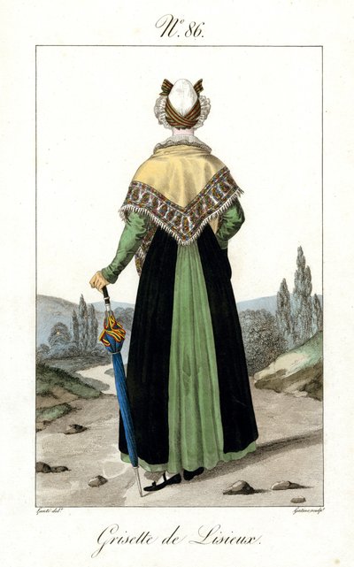 Ilustracja nr. 86, Grisette z Lisieux (kolorowy ryt) autorstwa French School
