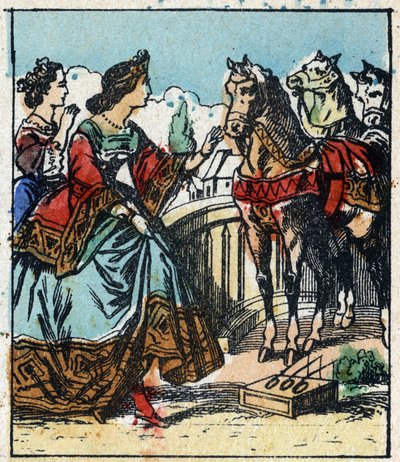 Ilustracja do bajki Charlesa Perraulta „Kopciuszek albo mały szklany pantofelek”. Drzeworyt Imaging Pellerin - Epinal, sd. Koniec XIX wieku. autorstwa French School