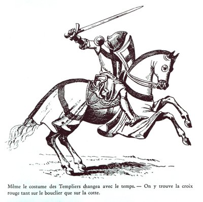 Ilustracja Rycerza Templariusza (rycina) autorstwa French School