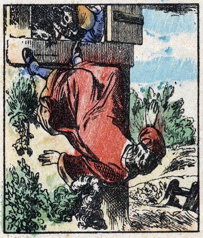 Ilustracja do bajki „Raminagrobis i myszy” Grawerowanie w drewnie firmy Imaging Pellerin - Epinal, sd. Koniec XIX wieku. autorstwa French School
