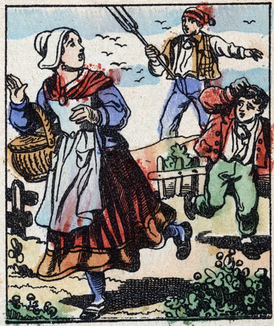 Ilustracja do bajki „Diabelski widelec” Grawer w drewnie firmy Imaging Pellerin - Epinal, sd. Koniec XIX wieku. autorstwa French School