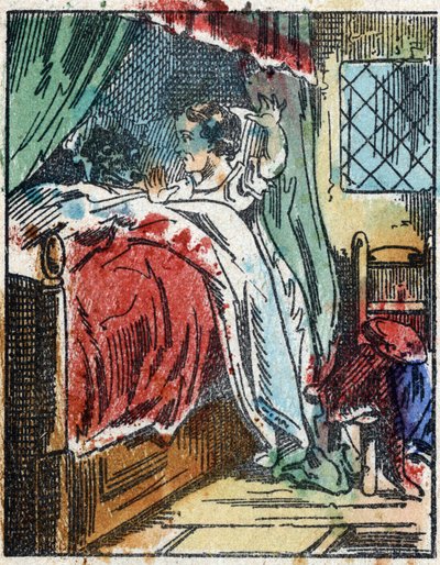 Ilustracja do bajki „Czerwony Kapturek” autorstwa Charlesa Perraulta. Drzeworyt firmy Imaging Pellerin - Epinal, sd. Koniec XIX wieku. autorstwa French School