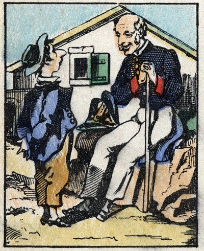 Ilustracja opowieści „” Veridique History of Jeannot Serinet „” Drzeworyt obrazu Imagery Pellerin - Epinal, sd. Koniec XIX wieku. autorstwa French School