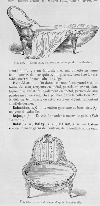 Ilustracje demi-bain i bain de oblężenia, XVIII wiek autorstwa French School