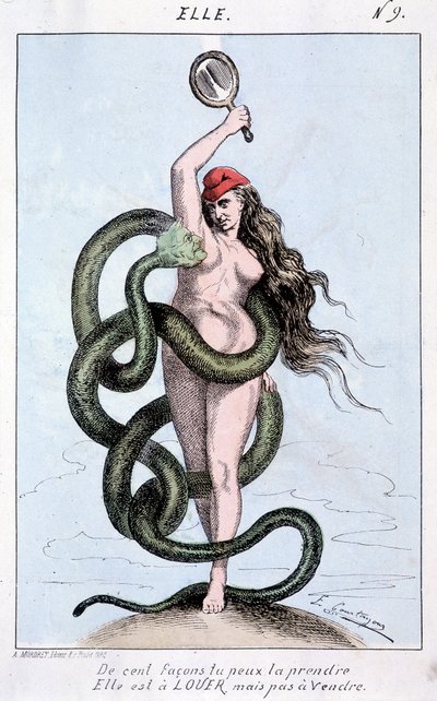 Na sto sposobów można go wziąć, jest do wynajęcia, ale nie na sprzedaż (Thiers en serpent otacza Marianne). autorstwa French School