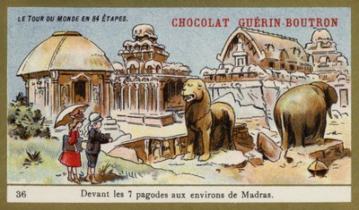 Przed siedmioma świątyniami w rejonie Madrasu (chromolitho) autorstwa French School