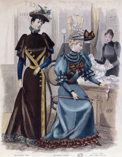 W sklepie z bielizną, 1892 autorstwa French School