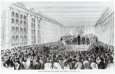 Inauguracja Ecole Normale Superieure w Paryżu, z Les Tableaux de Paris Texiera, 1852 autorstwa French School