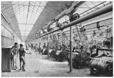 Tkactwo przemysłowe w Bagatelle, 1884 autorstwa French School
