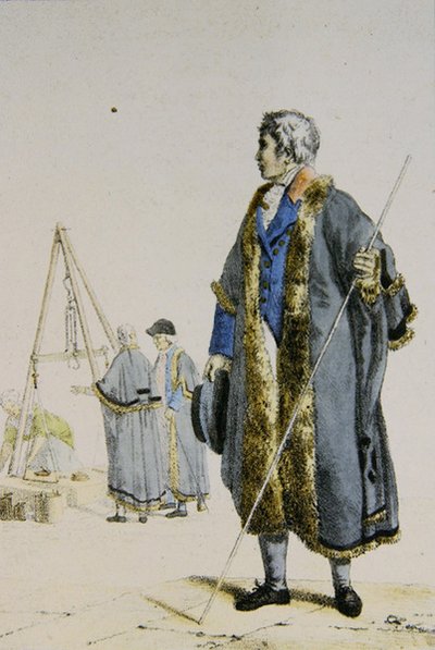 Inspektor Wag i Miar w Polsce, ok.1817 (kolororyt) autorstwa French School