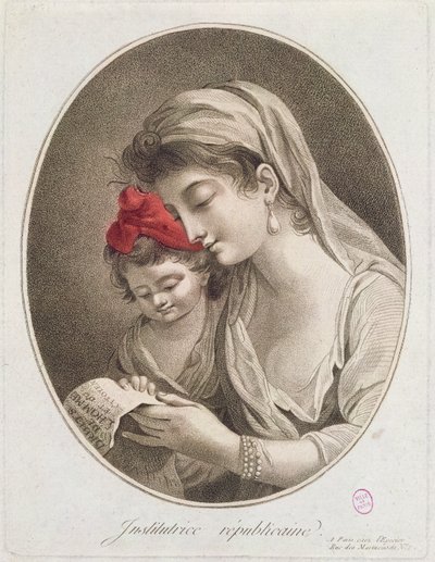 Instytut Republikański. ok. 1789 (kolor grawerowany) autorstwa French School