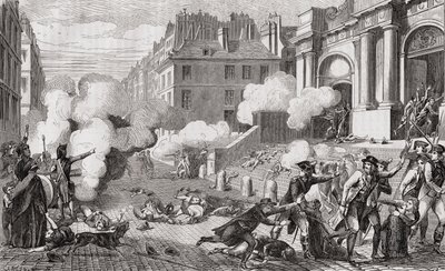 Powstanie dnia 13 Vendemiaire, rok IV, 5 października 1795, z „Histoire de la Revolution Francaise” Louisa Blanca (1811-82) autorstwa French School
