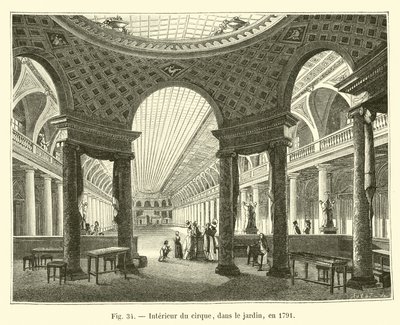 Wnętrze cyrku, w ogrodzie, 1791 autorstwa French School