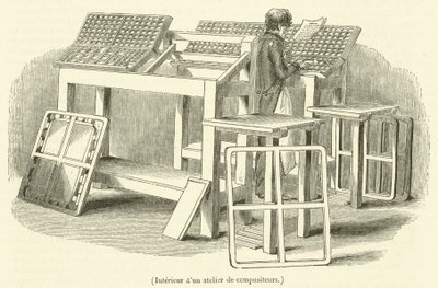 Wnętrze warsztatu kompozytorskiego (grafika) autorstwa French School