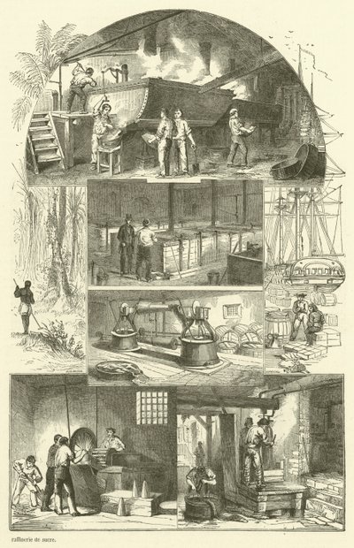Wnętrze cukrowni (grafika) autorstwa French School