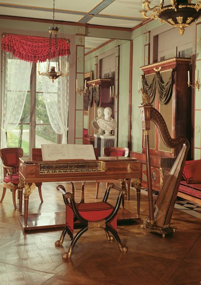 Wnętrze sali muzycznej cesarzowej Józefiny autorstwa French School