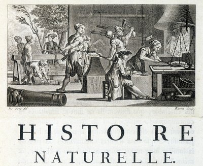 Wnętrze kuźni - w „Historii naturalnej ogólnej i szczegółowej” Buffon autorstwa French School