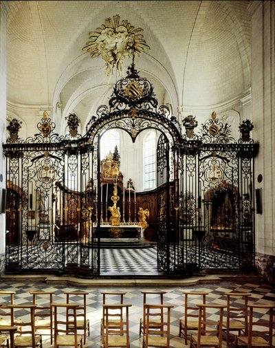 Wnętrze opactwa Valloires (cystersów), niedaleko Abbeville. Trochę (80). autorstwa French School