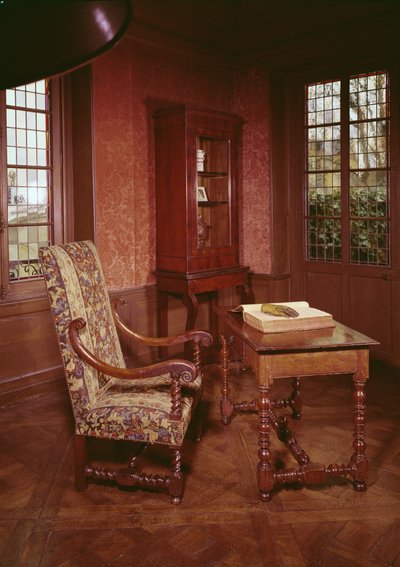 Wnętrze gabinetu Honore de Balzac (1799-1850) w jego domu przy rue Raynouard autorstwa French School