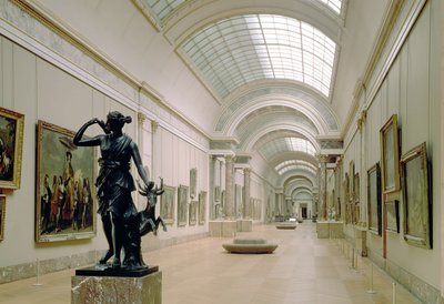 Widok wnętrza Grande Galerie, XVI-XIX w. autorstwa French School