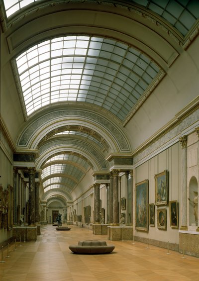 Widok wnętrza Grande Galerie, XVI-XIX w. autorstwa French School