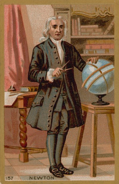 Isaac Newton, fizyk angielski z XVII-XVIII wieku autorstwa French School