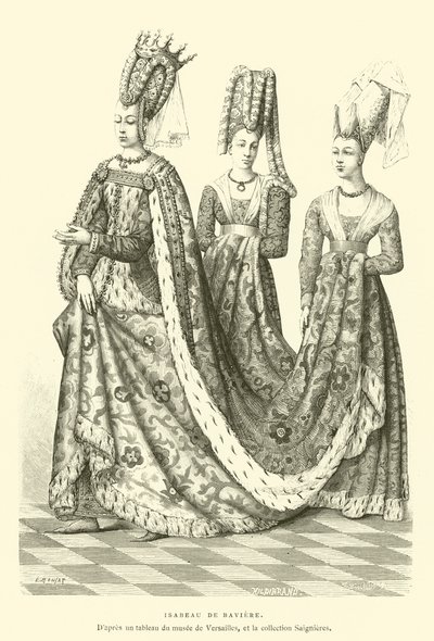Isabeau z Bawarii (grawerowanie) autorstwa French School