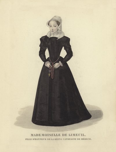 Isabelle de Limeuil, druhna Katarzyny Medycejskiej, żona króla Francji Henryka II autorstwa French School