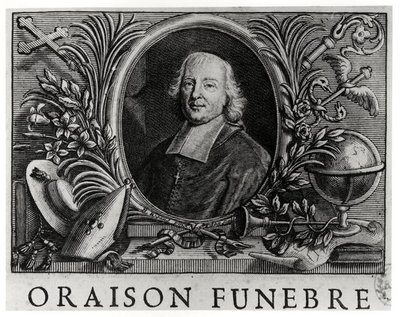 Jacques Benigne Bossuet (1627-1704), frontyspis Oraison Funebre Bossueta autorstwa French School