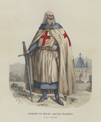 Jacques de Molay, ostatni wielki mistrz templariuszy, XIV wiek autorstwa French School