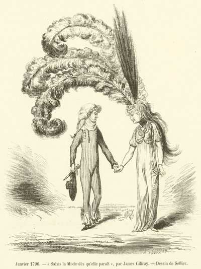 Styczeń 1796, Chwyć modę, gdy tylko się pojawi (rycina) autorstwa French School