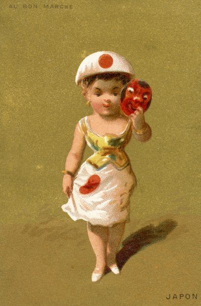 Japonka, z serii ilustracji dzieci z różnych krajów, wyprodukowanych jako karty promocyjne dla Domu Towarowego Bon Marché w Paryżu, ok. 1890 autorstwa French School