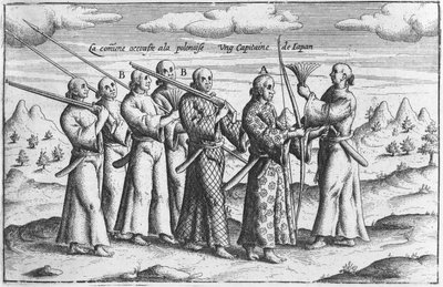 Japoński szlachcic z eskortą, ok. 1660 autorstwa French School