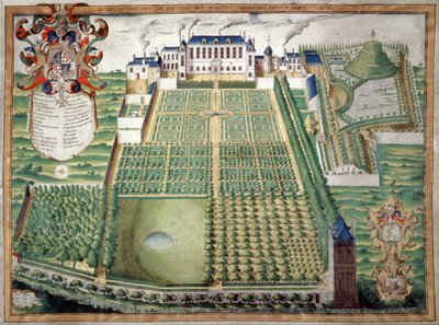 Jardin des Plantes, Paryż. 1636 (akwarela) autorstwa French School