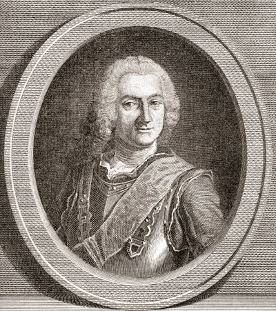 Jean-Baptiste François Desmarets, 1682 1762. Markiz Maillebois. Marszałek Francji. Z Les Heures Libres opublikowanego w 1908 roku. autorstwa French School