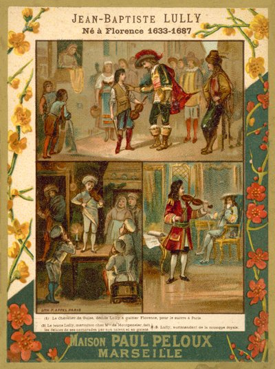 Jean-Baptiste Lully, francuski muzyk i kompozytor (chromolitho) autorstwa French School