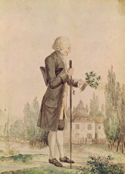 Jean-Jacques Rousseau (1712-78) Zbieranie ziół w Ermenonville autorstwa French School