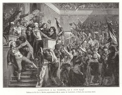 Jean Denis, hrabia Lanjuinais, na mównicy konwencji, rewolucja francuska, 2 czerwca 1793 autorstwa French School