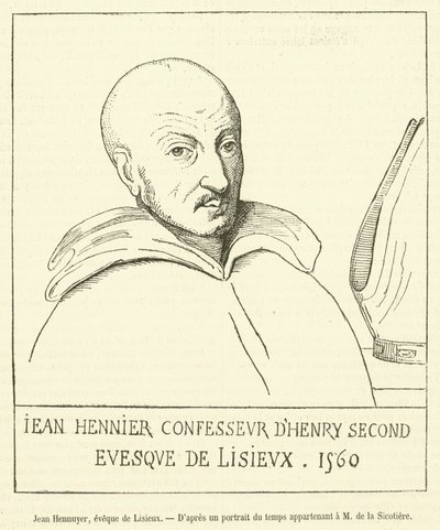 Jean Hénuier, biskup Lisieux (grafika) autorstwa French School