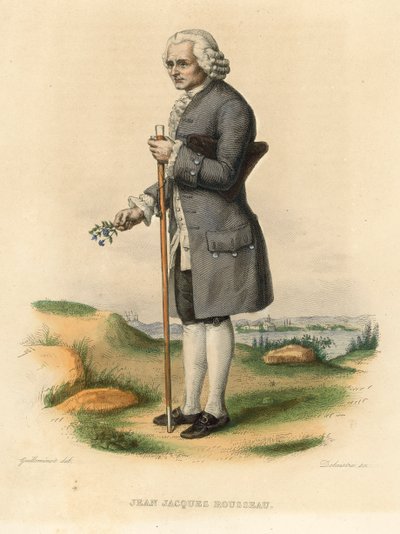 Jean Jacques Rousseau (kolorowy grawerunek) autorstwa French School