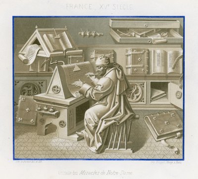Jean Mielot w skryptorium autorstwa French School