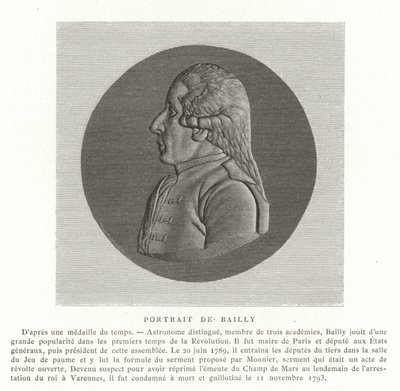 Jean Sylvain Bailly, francuski astronom, matematyk i polityk rewolucyjny autorstwa French School