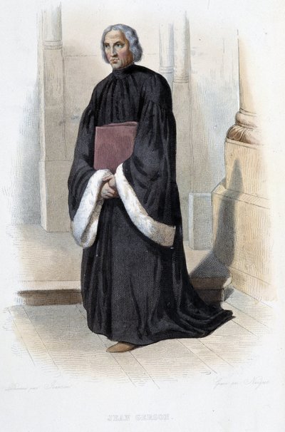 Jean de Gerson, francuski kaznodzieja i teolog (1363-1429) - w „Le Plutarque francais”, autorstwa Mennechet, Paryż autorstwa French School