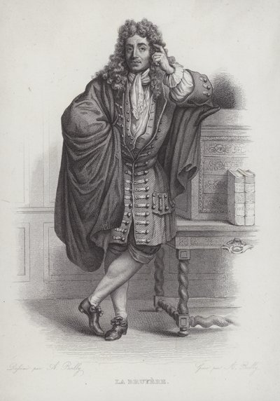 Jean de La Bruyere, francuski filozof, moralista i autor (grafika) autorstwa French School